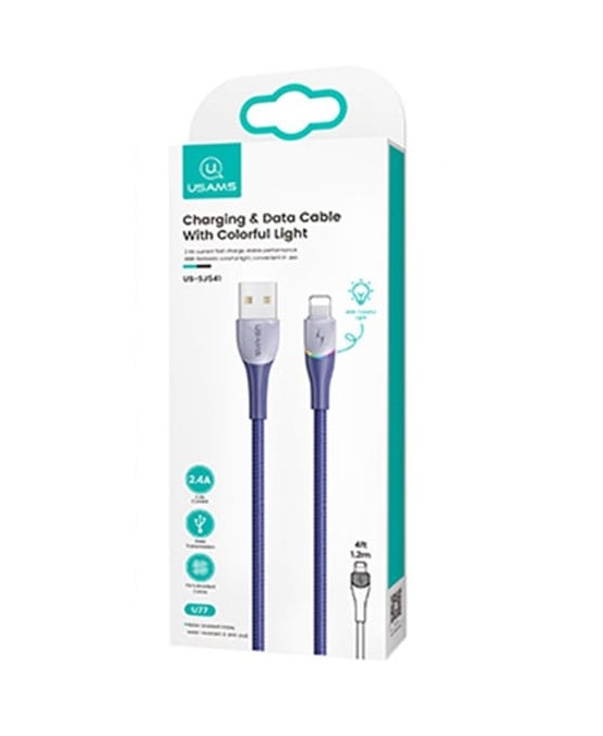 Кабель Usams US-SJ541 USB - Lightning, 1.2 м, Blue (SJ541USB02)